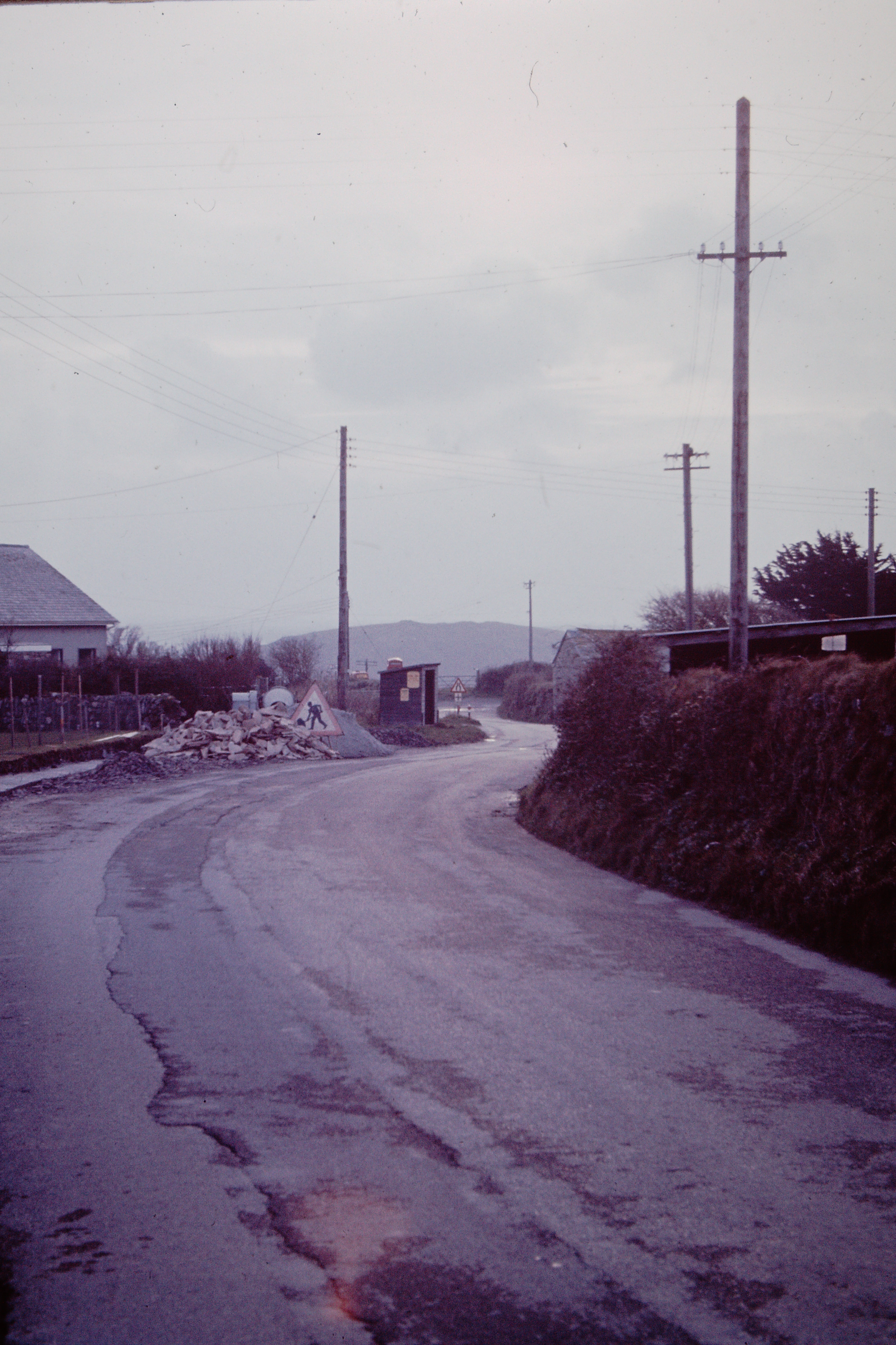 On the main road through Trebetherick 1965 looking towards Brea, the bus shelter has been moved to the other side of the road.jpg